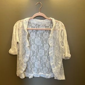 NEW White Lace Shrug - One Size (fits like small)